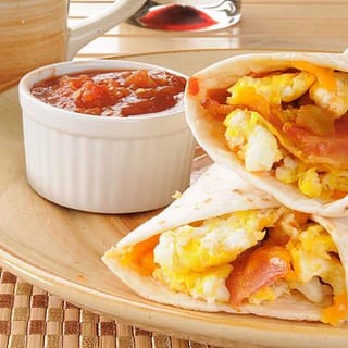 Breakfast burrito with Coffee