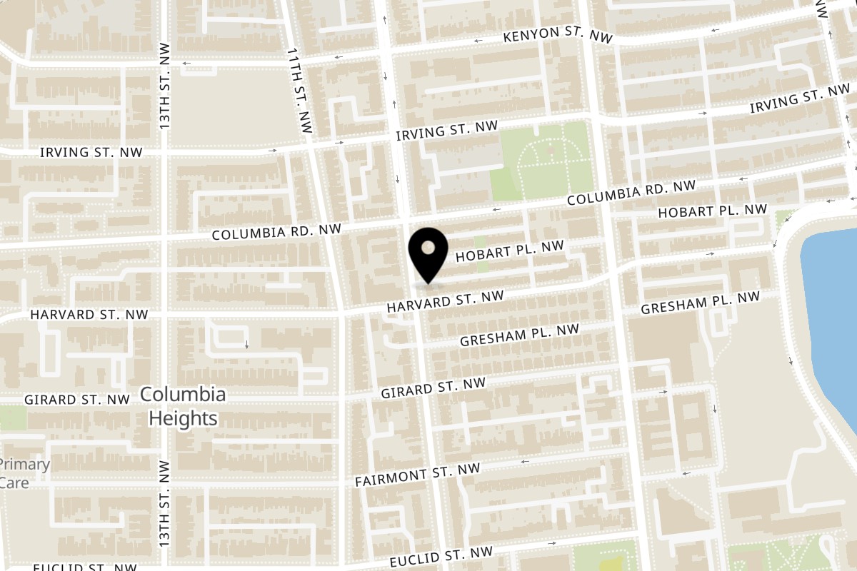 Map showing the location of PX Tacos (Formerly Pintxo's Tacos) on 2905 Sherman Ave NW in Washington